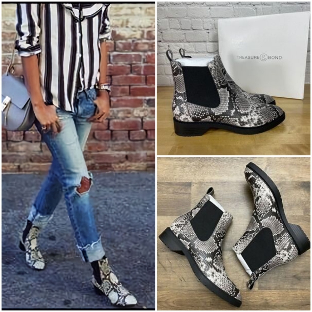 Treasure & Bond Gabriella Chelsea Boot in Snake Print - Picture 2 of 11